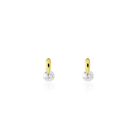 Boucles D'oreilles Pendantes Clementa Or Jaune Oxyde De Zirconium - Pendantes Femme | Marc Orian