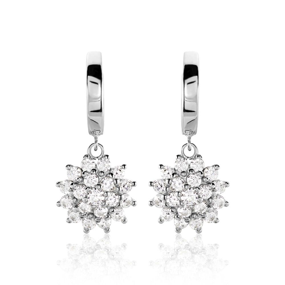 Créoles Argent Blanc Maximille Oxydes De Zirconium - Créoles Femme | Marc Orian