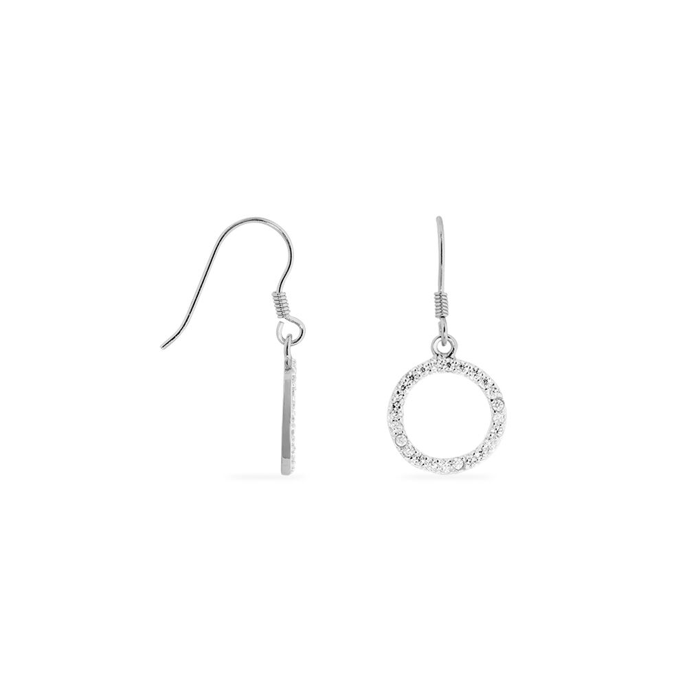 Boucles D'oreilles Pendantes Francesca Argent Blanc Oxyde De Zirconium - Pendantes Femme | Marc Orian