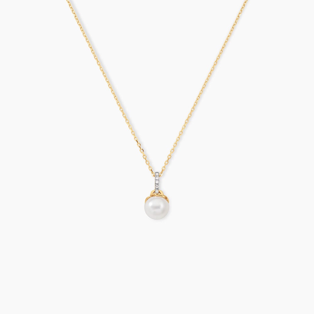 Collier Delight Or Jaune Perle De Culture Oxyde De Zirconium - Colliers avec pierres Femme | Marc Orian