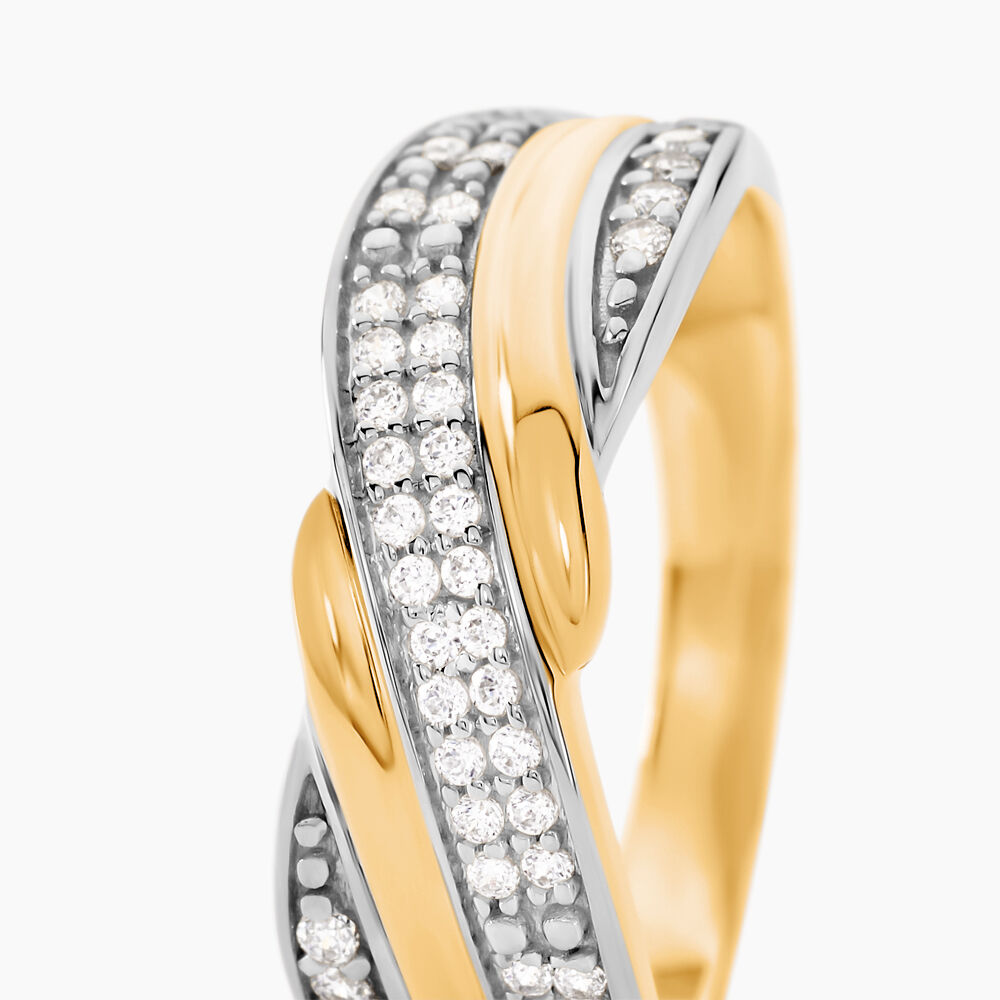 Bague Bandeau Or Jaune Oxyde De Zirconium - Bagues avec pierre Femme | Marc Orian