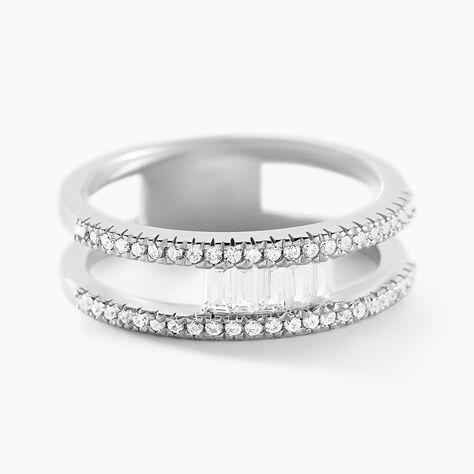 Bague Baroque Party Argent Blanc Oxyde De Zirconium - Bagues avec pierre Femme | Marc Orian