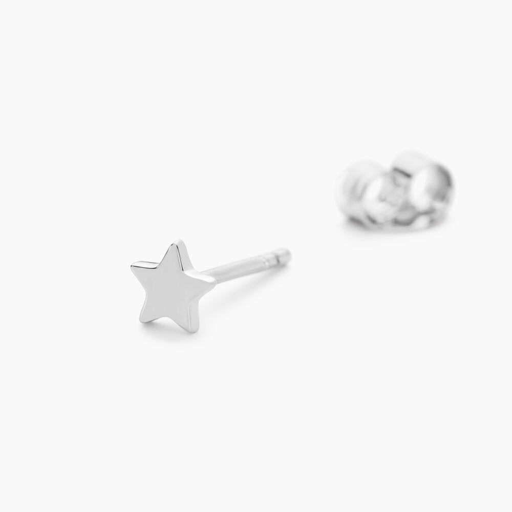 Boucles D'oreilles Puces Celesta Argent Blanc - Puces Femme | Marc Orian