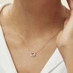 ABSOLU Damen Collier Gold Bicolor 375 (9 Karat) Diamant Wei&szlig; 0,07 ct Kreis - Colliers avec pierres Femme | Marc Orian