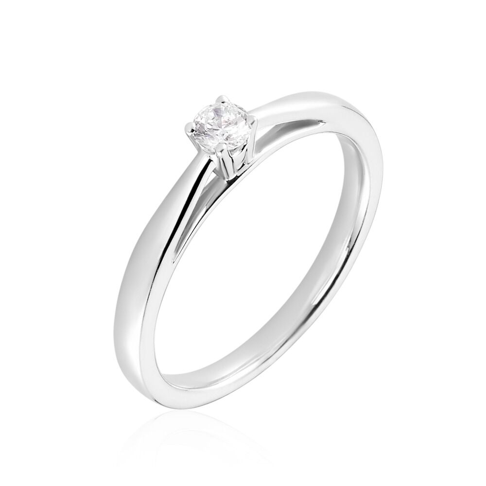 Bague Solitaire Iris Or Blanc Diamant -  Femme | Marc Orian