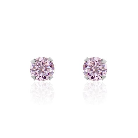 Boucles D'oreilles Puces Or Blanc Oxydes De Zirconium - Puces Femme | Marc Orian