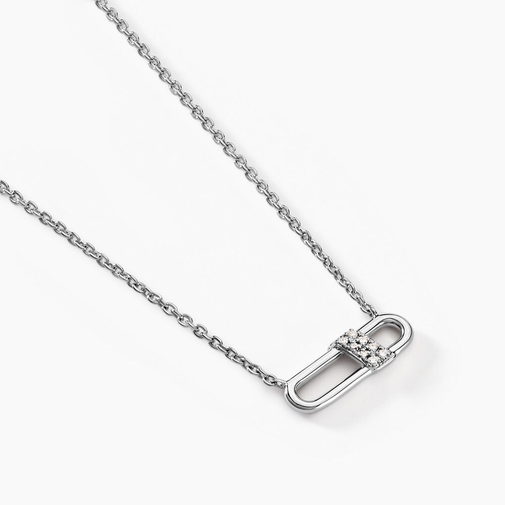 Collier Olimpia Argent Blanc Diamant Synth&eacute;tique - Colliers avec pierres Femme | Marc Orian