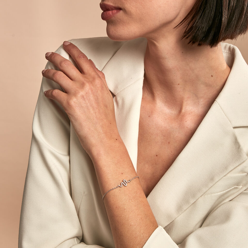 Bracelet Yoshie Argent Blanc - Bracelets chaînes Femme | Marc Orian