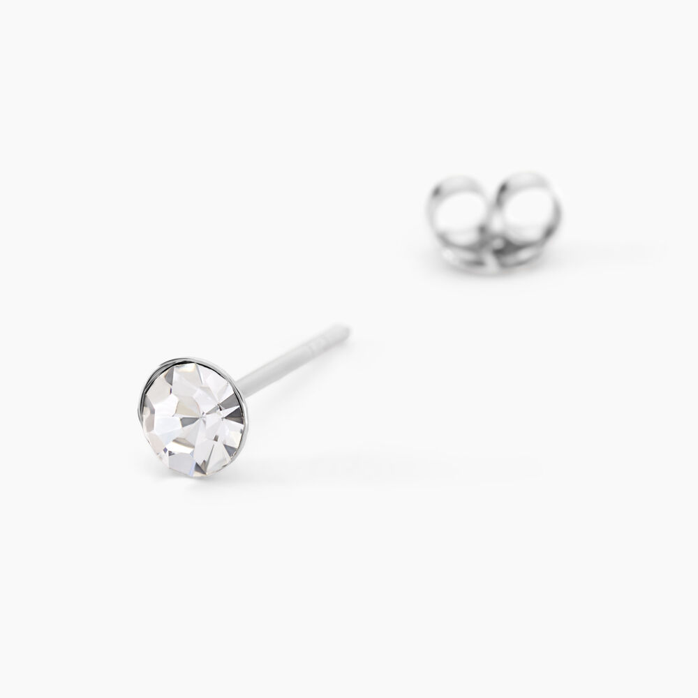 Boucles D'oreilles Puces Loeiza Argent Blanc Oxyde De Zirconium - Puces Femme | Marc Orian