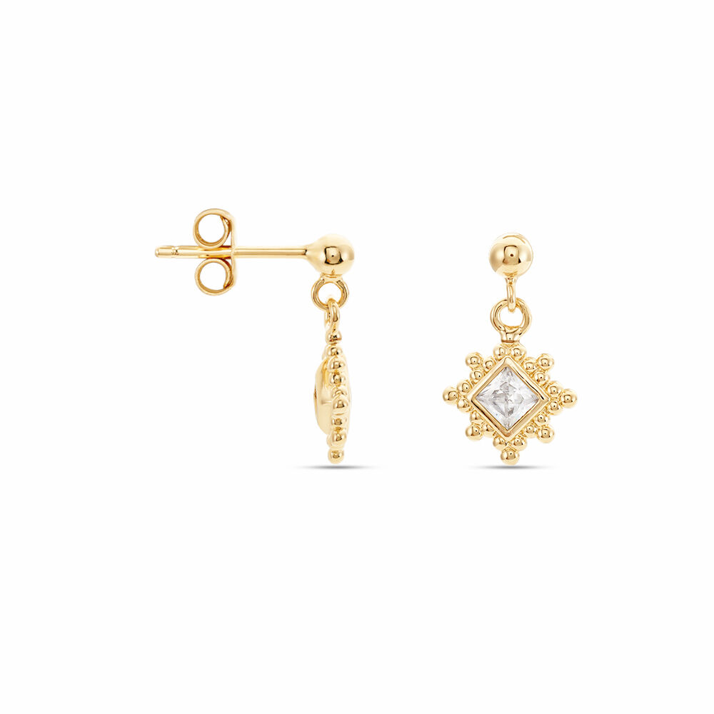 Boucles D'oreilles Pendantes Bobbie Plaqué Or Jaune Oxyde De Zirconium - Pendantes Femme | Marc Orian