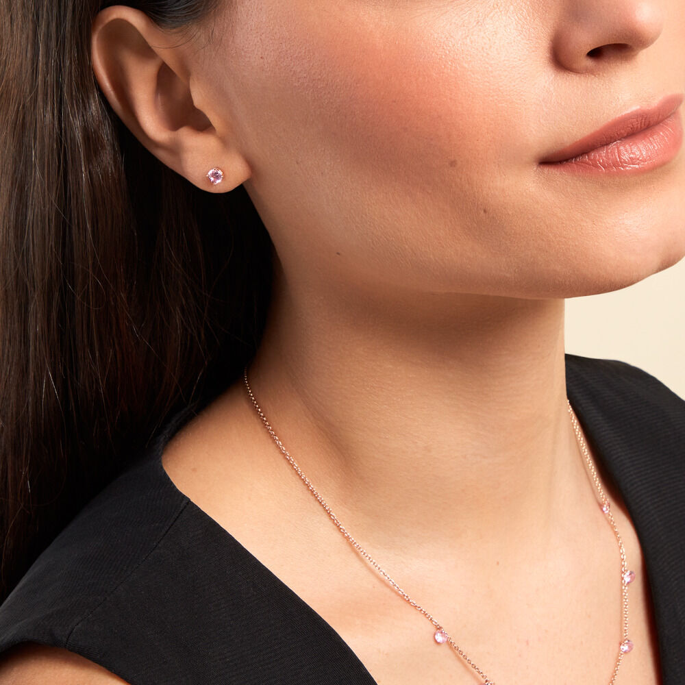 Boucles D'oreilles Puces Rio Argent Rose Oxyde - Puces Femme | Marc Orian