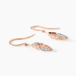 Boucles D'oreilles Pendantes Clodie Or Rose Diamant - Pendantes Femme | Marc Orian