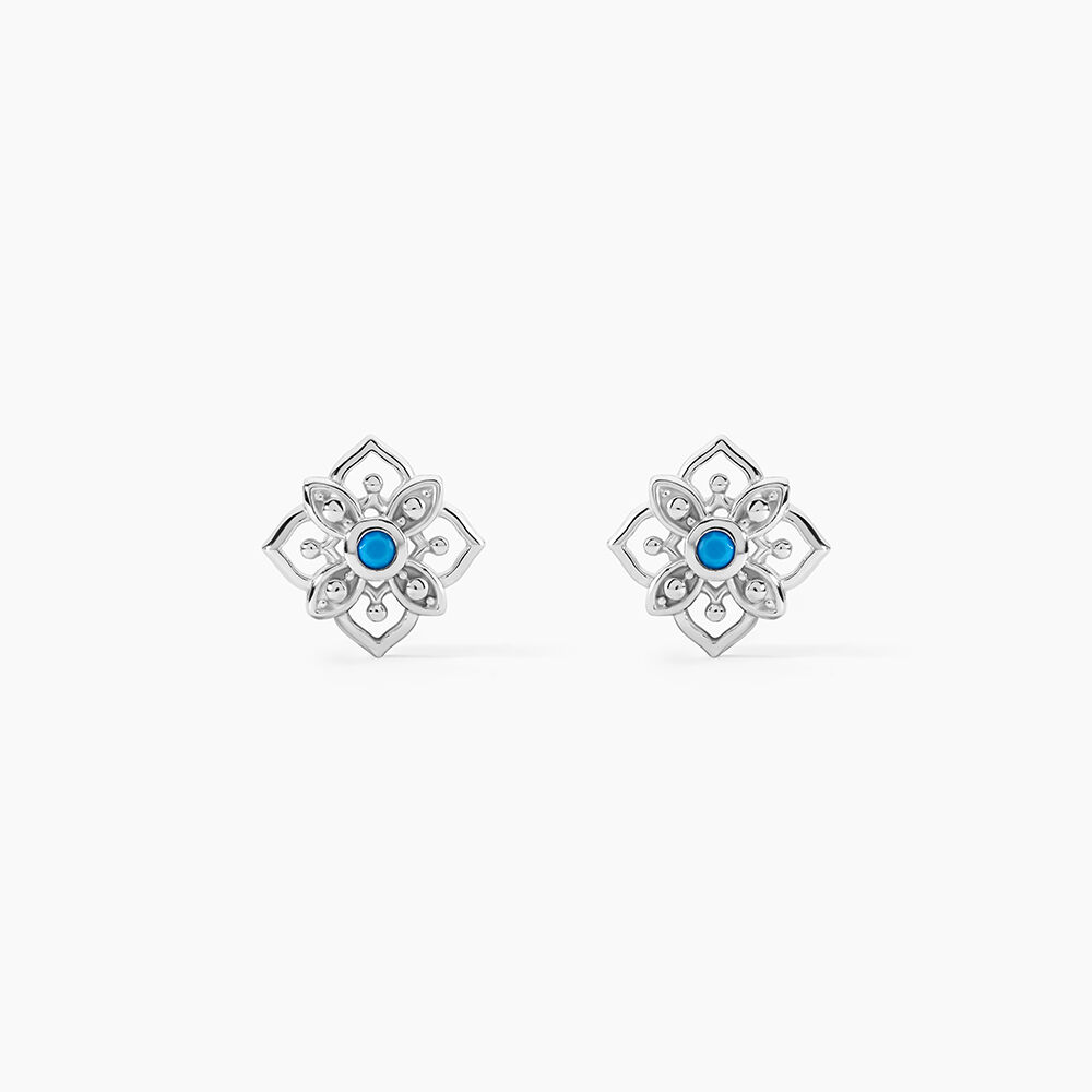 Boucles D'oreilles Puces Ilene Argent Blanc - Puces Femme | Marc Orian