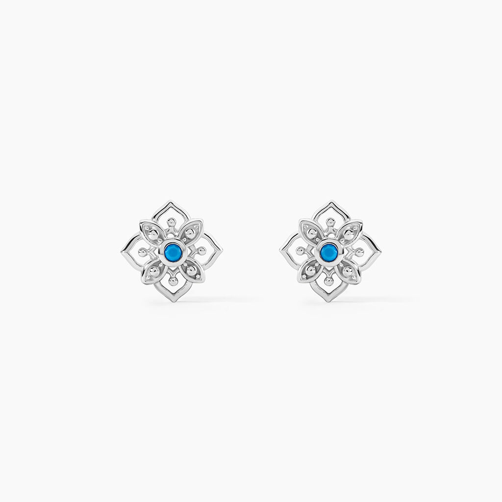 Boucles D'oreilles Puces Ilene Argent Blanc - Puces Femme | Marc Orian