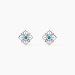 Boucles D'oreilles Puces Ilene Argent Blanc - Puces Femme | Marc Orian