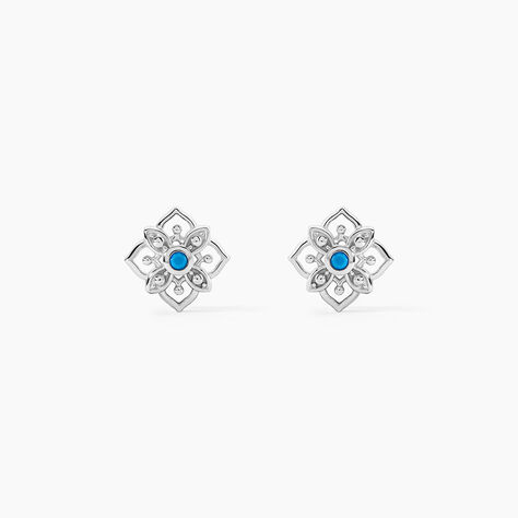 Boucles D'oreilles Puces Ilene Argent Blanc - Puces Femme | Marc Orian