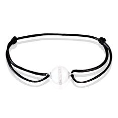 Bracelet Nina Cera Argent Blanc Céramique Et Strass - Bracelets cordons Femme | Marc Orian