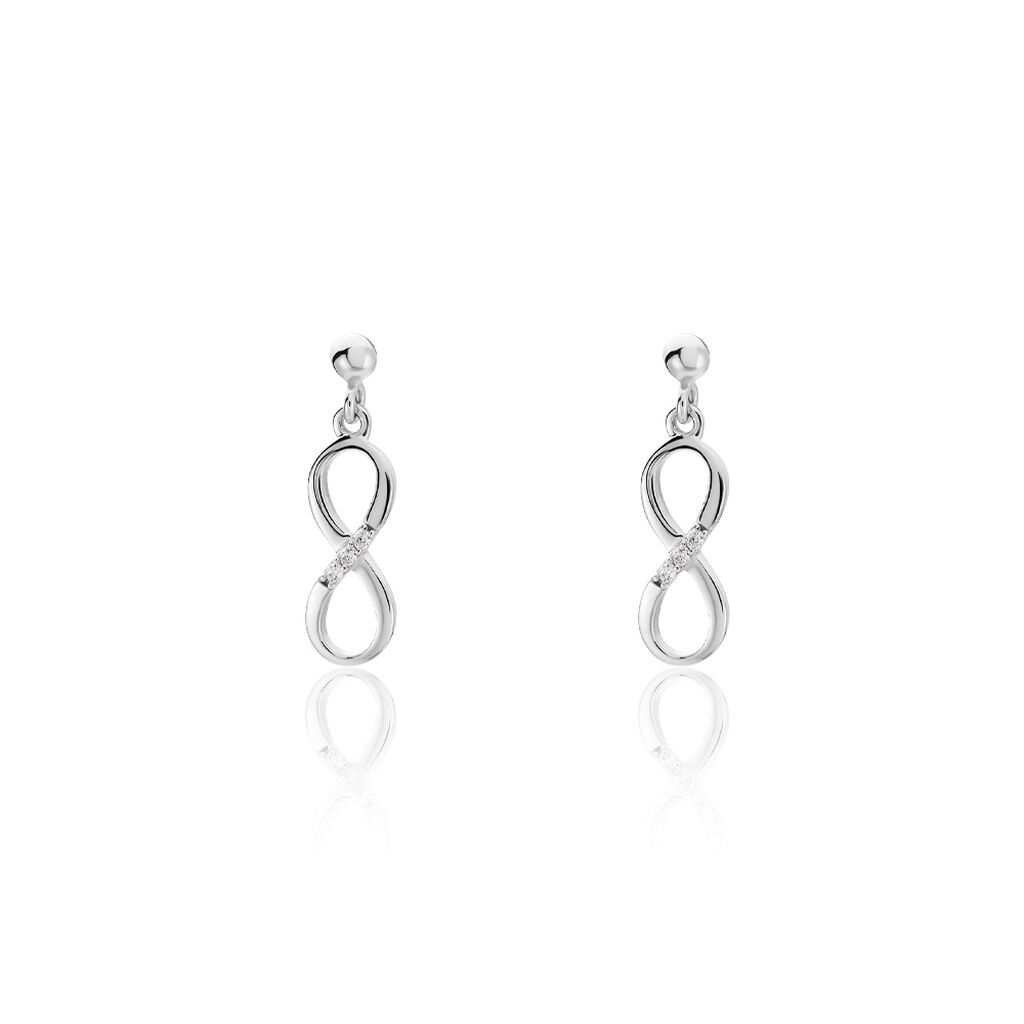 Boucles D'oreilles Pendantes Nohemi Argent Blanc Oxyde De Zirconium - Pendantes Femme | Marc Orian