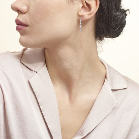 Boucles D'oreilles Pendantes Kessy Argent Blanc Oxyde De Zirconium - Boucles d'oreilles Pendantes Femme | Marc Orian