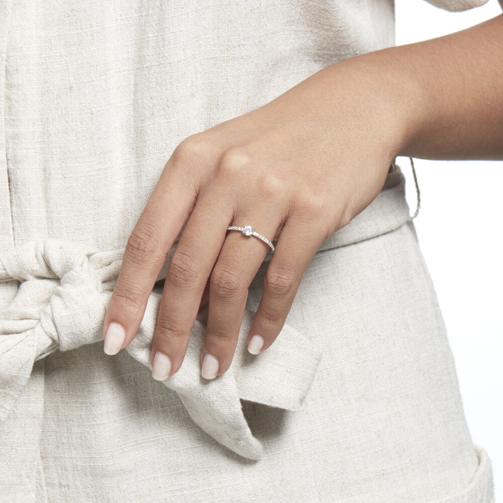Bague Solitaire Ursi Argent Blanc Oxyde De Zirconium - Solitaires Femme | Marc Orian
