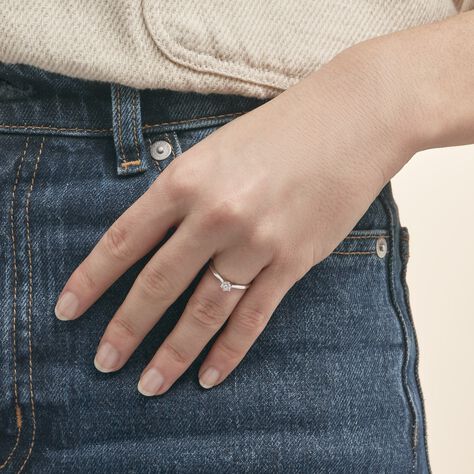 Bague Solitaire Veronika Or Blanc Diamant - Bagues Solitaire Femme | Marc Orian