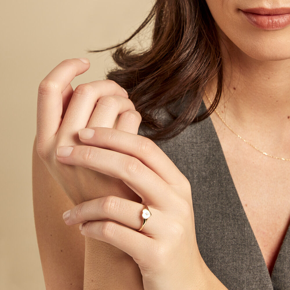 Chevalière Dulcibella Or Jaune Diamant - Chevalières Femme | Marc Orian