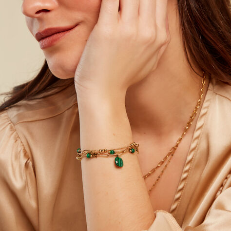 Bracelet Acier Doré Malachite - Bracelets chaînes  | Marc Orian