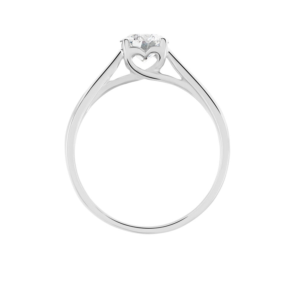 Bague Solitaire Vicoeuria Or Blanc Diamant Synth&eacute;tique - Parures de mariage Femme | Marc Orian