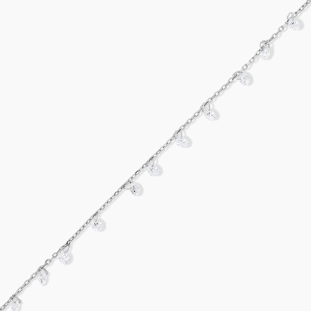 Cha&icirc;ne De Cheville Carolaine Argent Blanc Oxyde De Zirconium - Chaines de cheville Femme | Marc Orian