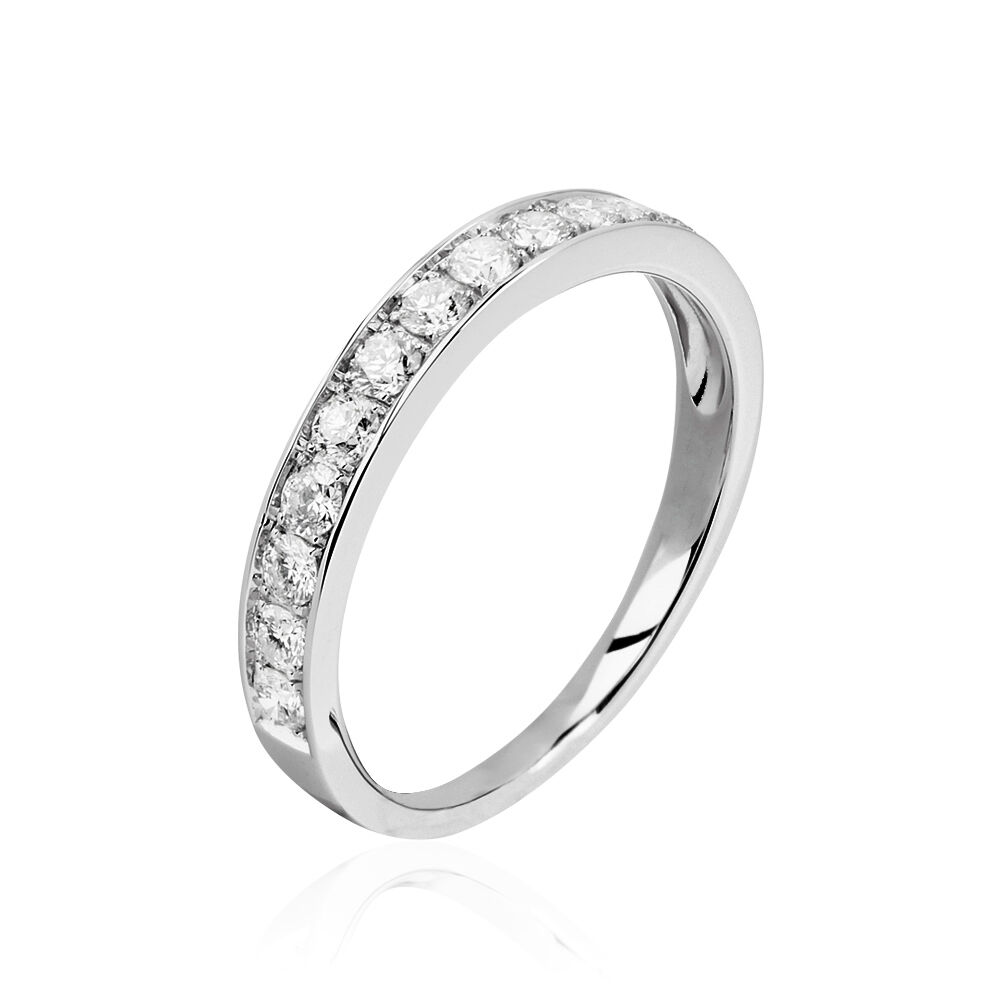 Alliance Pristina Or Blanc Diamant - Alliances avec pierres Femme | Marc Orian