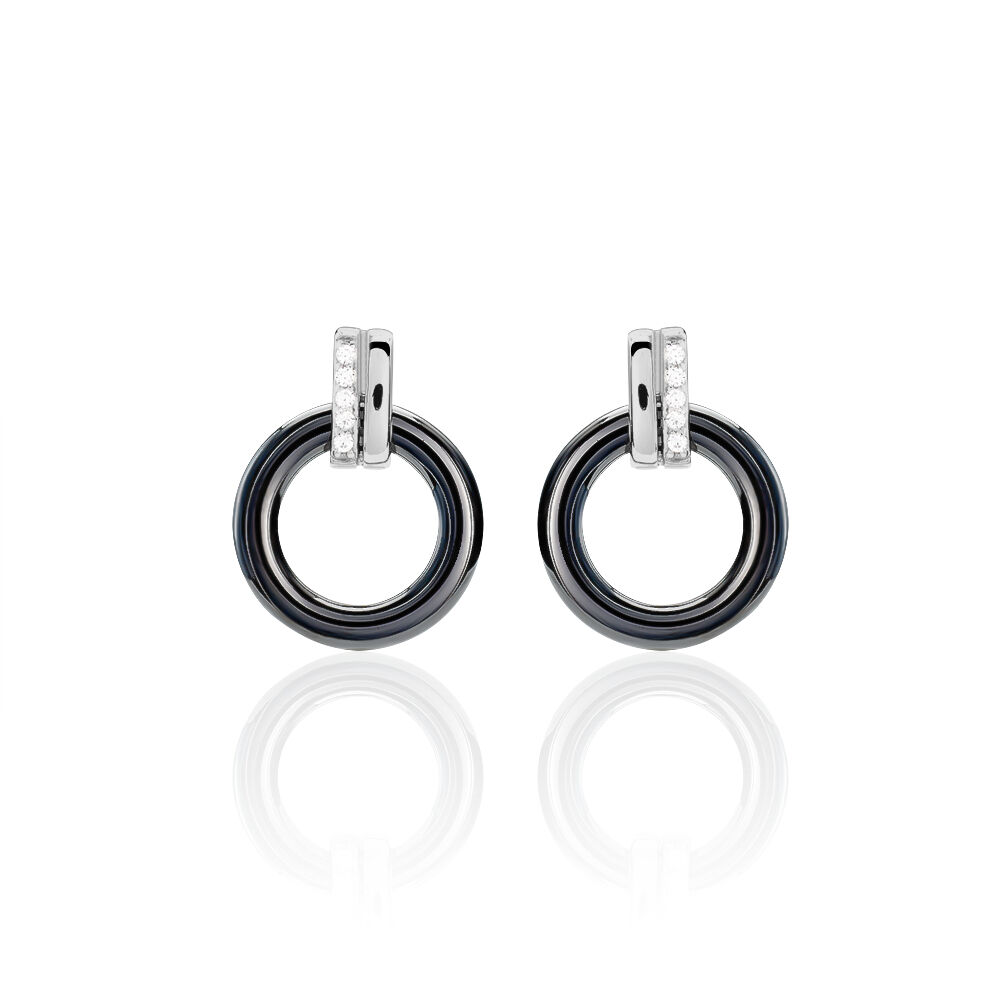 Boucles D'oreilles Pendantes Bertillianne Argent  Céramique Et Oxyde - Pendantes Femme | Marc Orian