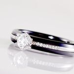 Bague Solitaire Ceramik Design Argent  Oxyde De Zirconium Et C&eacute;ramique - Bagues de promesse Femme | Marc Orian