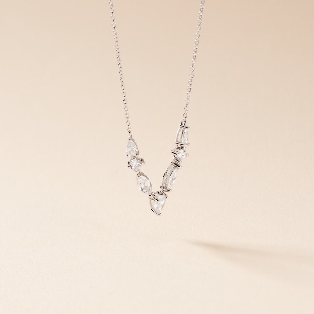 Collier Mascaret Argent Blanc Oxyde De Zirconium - Colliers avec pierres Femme | Marc Orian
