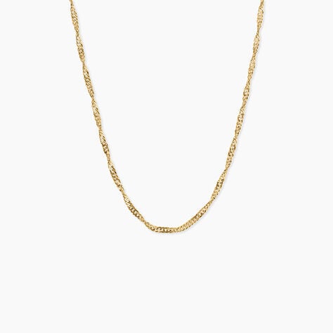 Collier Imanie Maille Singapour Argent Dor&eacute; A L'Or 750/1000 - Colliers ete Femme | Marc Orian