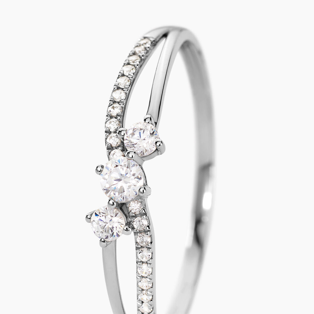 Bague Edwige Or Blanc Oxyde De Zirconium - Solitaires Femme | Marc Orian