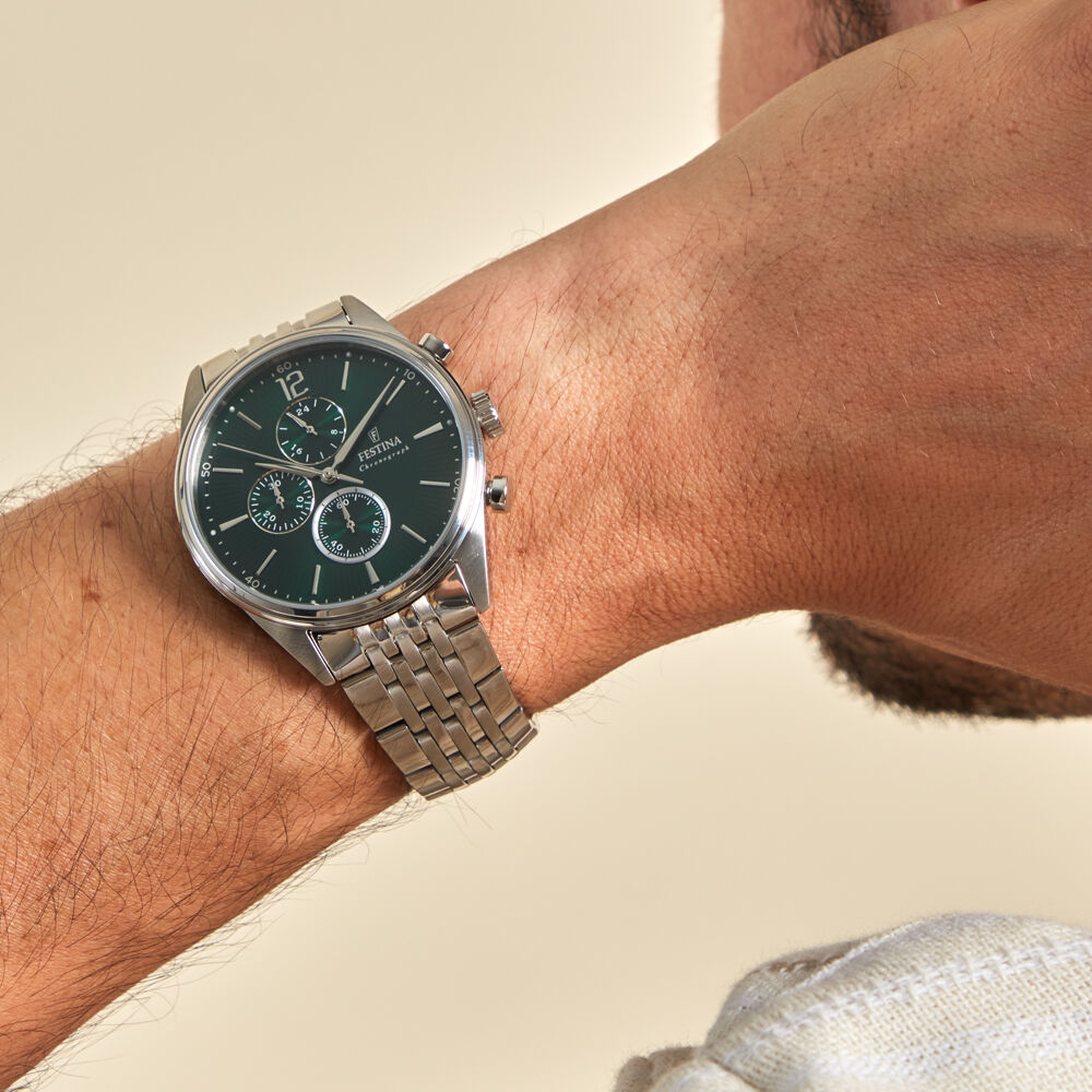 Montre Festina Timeless Chronograph Vert - Montres étanches Homme | Marc Orian