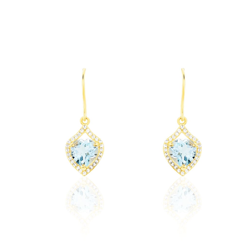 Boucles D'oreilles Pendantes Rosaline Or Jaune Topaze Et Oxyde - Pendantes Femme | Marc Orian