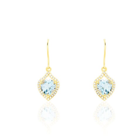 Boucles D'oreilles Pendantes Rosaline Or Jaune Topaze Et Oxyde - Pendantes Femme | Marc Orian