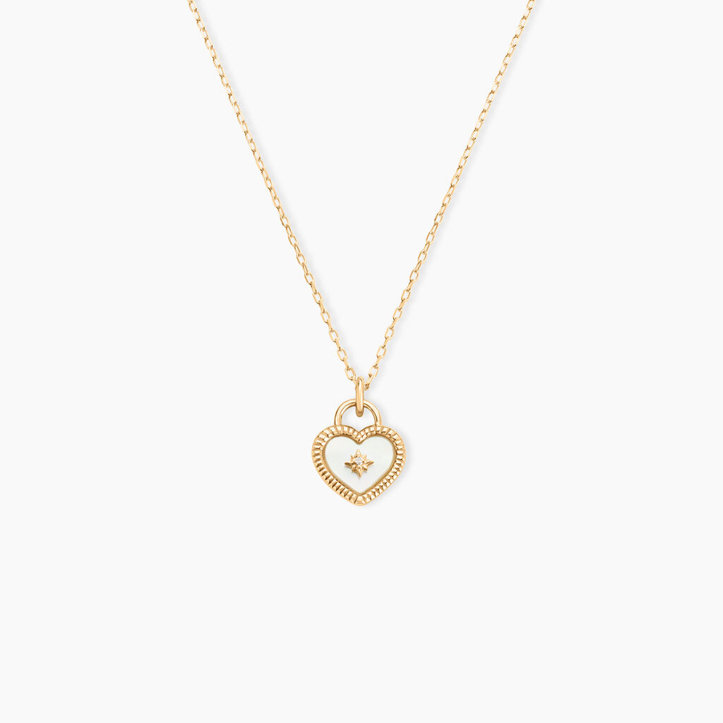 Collier Bronte Or Jaune Nacre Diamant - Colliers avec pierres Femme | Marc Orian