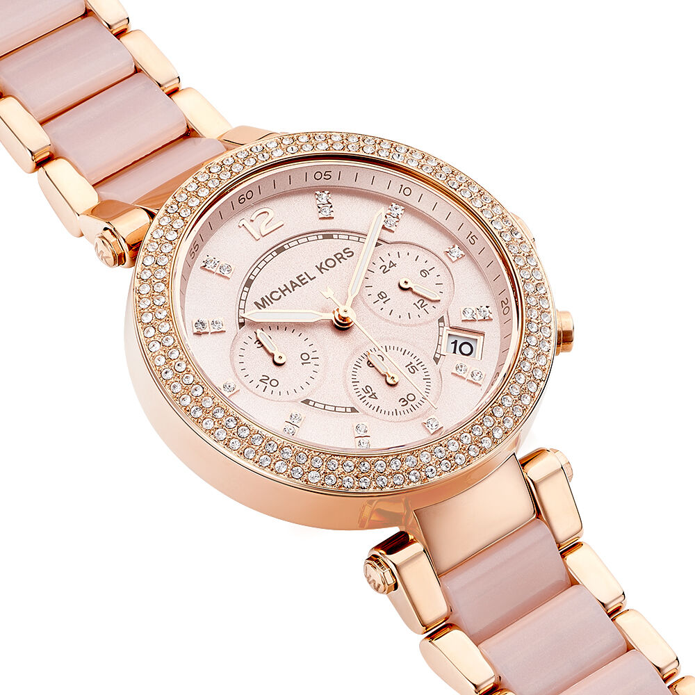 Montre Michael Kors Parker Chrono Rose - Montres étanches Femme | Marc Orian