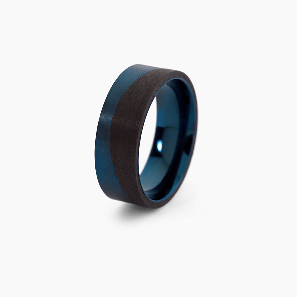 Bague M&eacute;tal Acier Bleu - Bijoux fantaisie Homme | Marc Orian