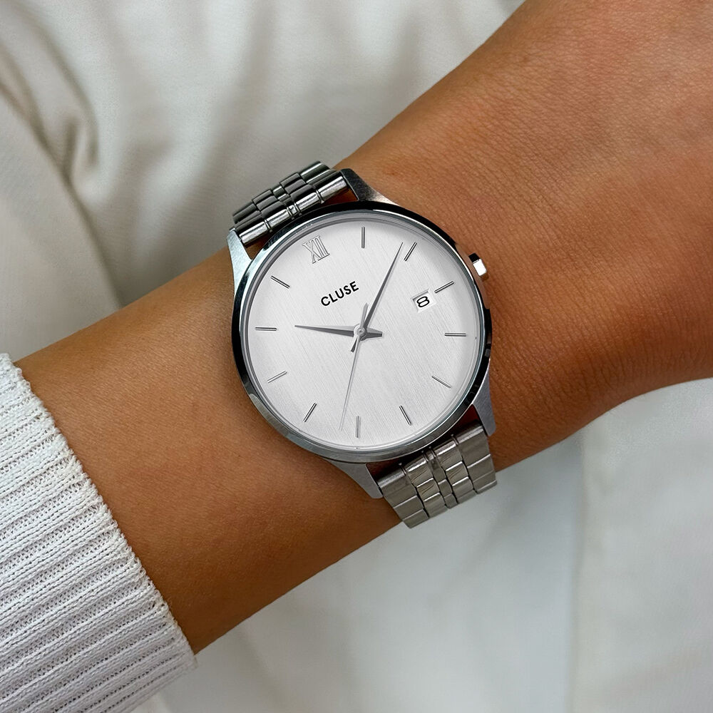 Montre Cluse Minuit Date Argenté - Montres étanches Femme | Marc Orian