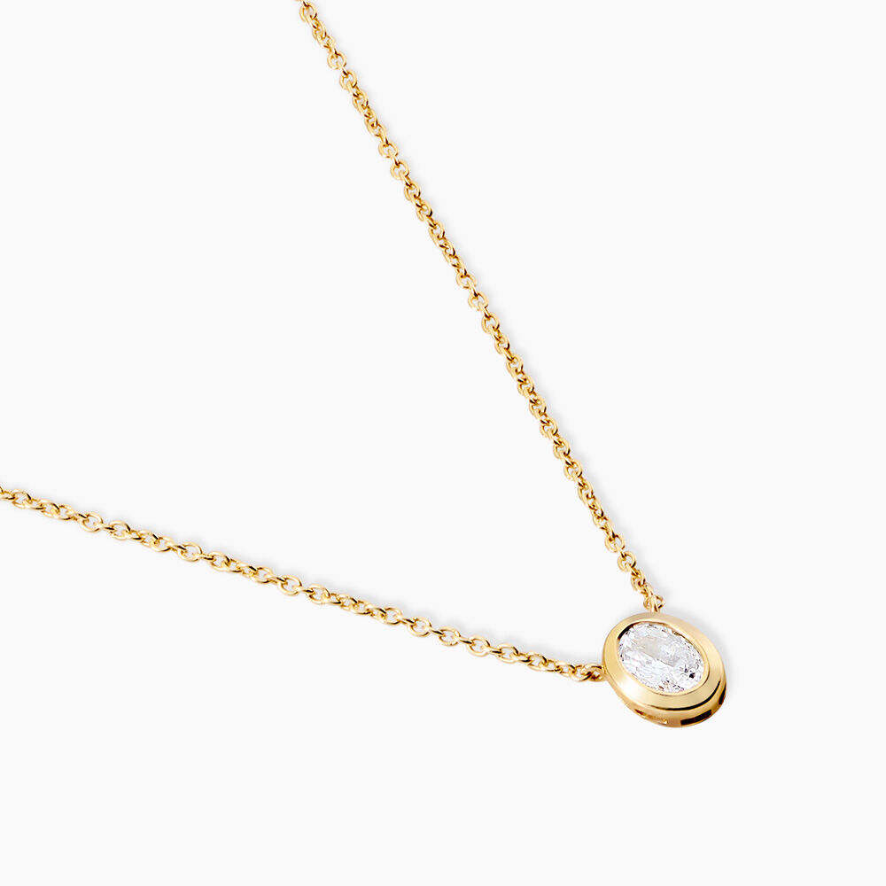 Collier Fadela Argent Dor&eacute; A L'Or 750/1000 Oxyde De Zirconium - Colliers avec pierres Femme | Marc Orian