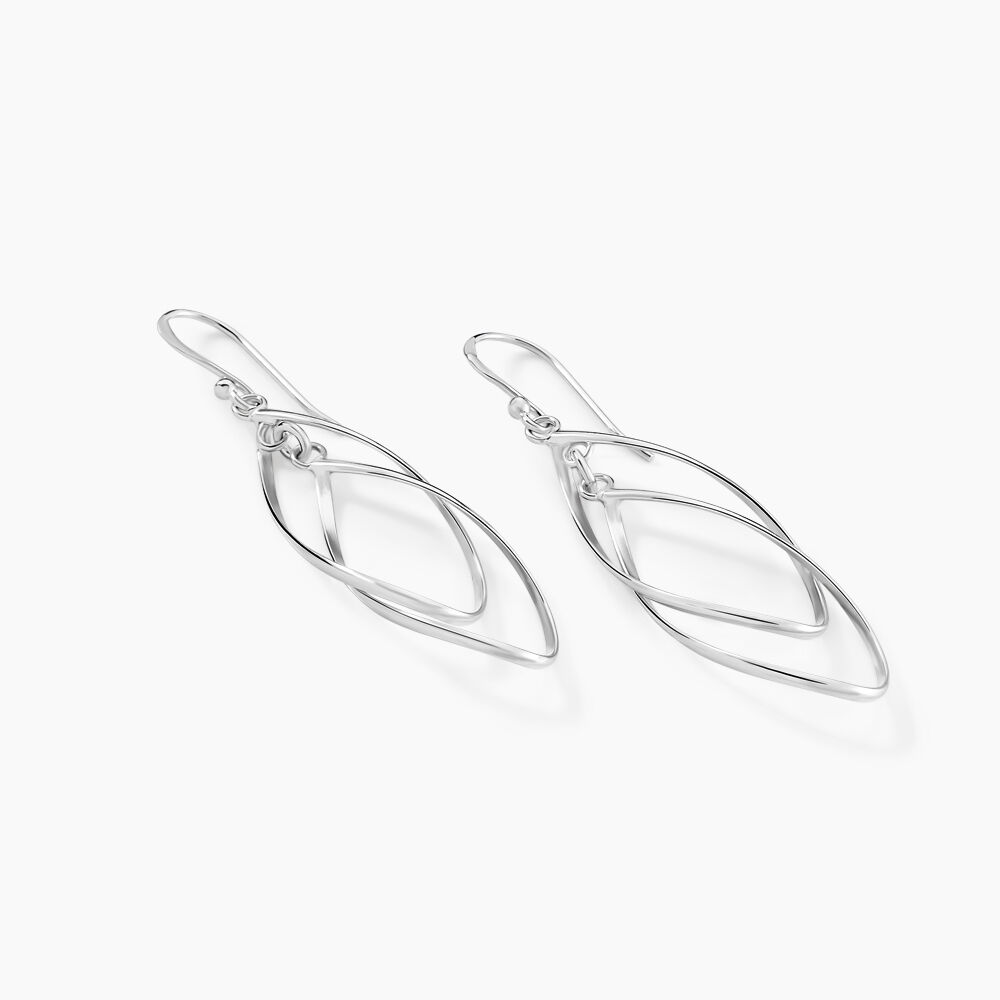 Boucles D'oreilles Pendantes Twisty Argent Blanc - Pendantes Femme | Marc Orian