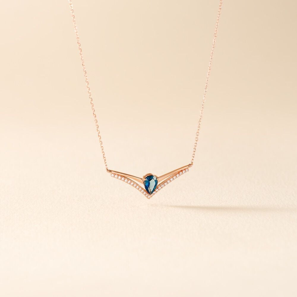 Collier Or Rose Gaelle Topaze Oxydes De Zirconium - Colliers avec pierres Femme | Marc Orian