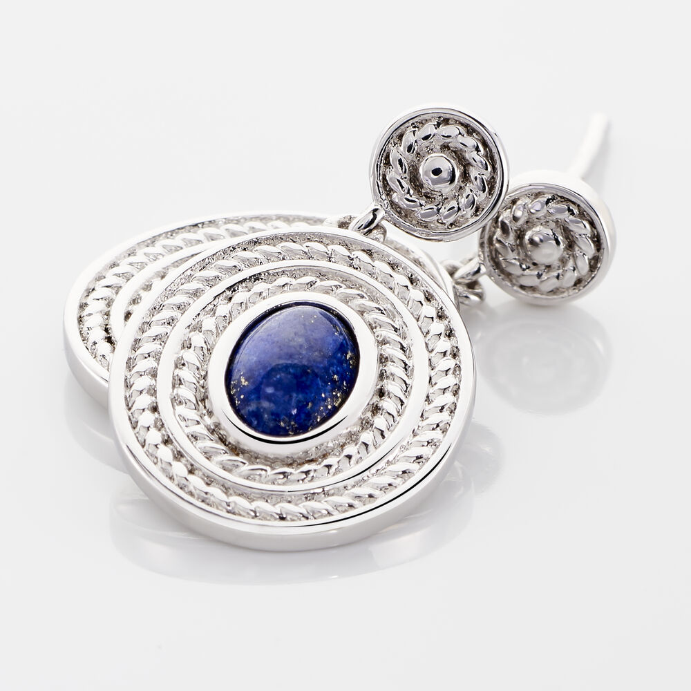 Boucles D'oreilles Pendantes Takara Argent Blanc Lapis Lazuli - Pendantes Femme | Marc Orian