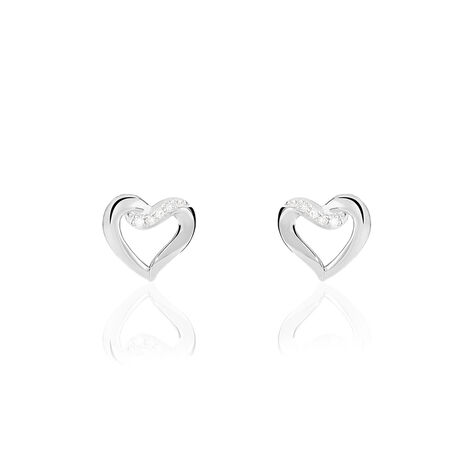 Boucles D'oreilles Puces Kaina Or Blanc Diamant - Puces Femme | Marc Orian