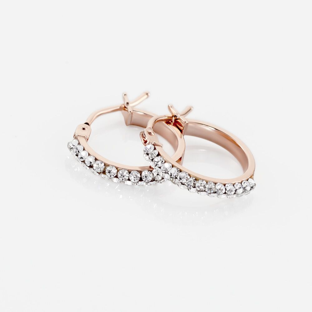 Créoles Sandrine Or Rose Strass - Créoles Femme | Marc Orian