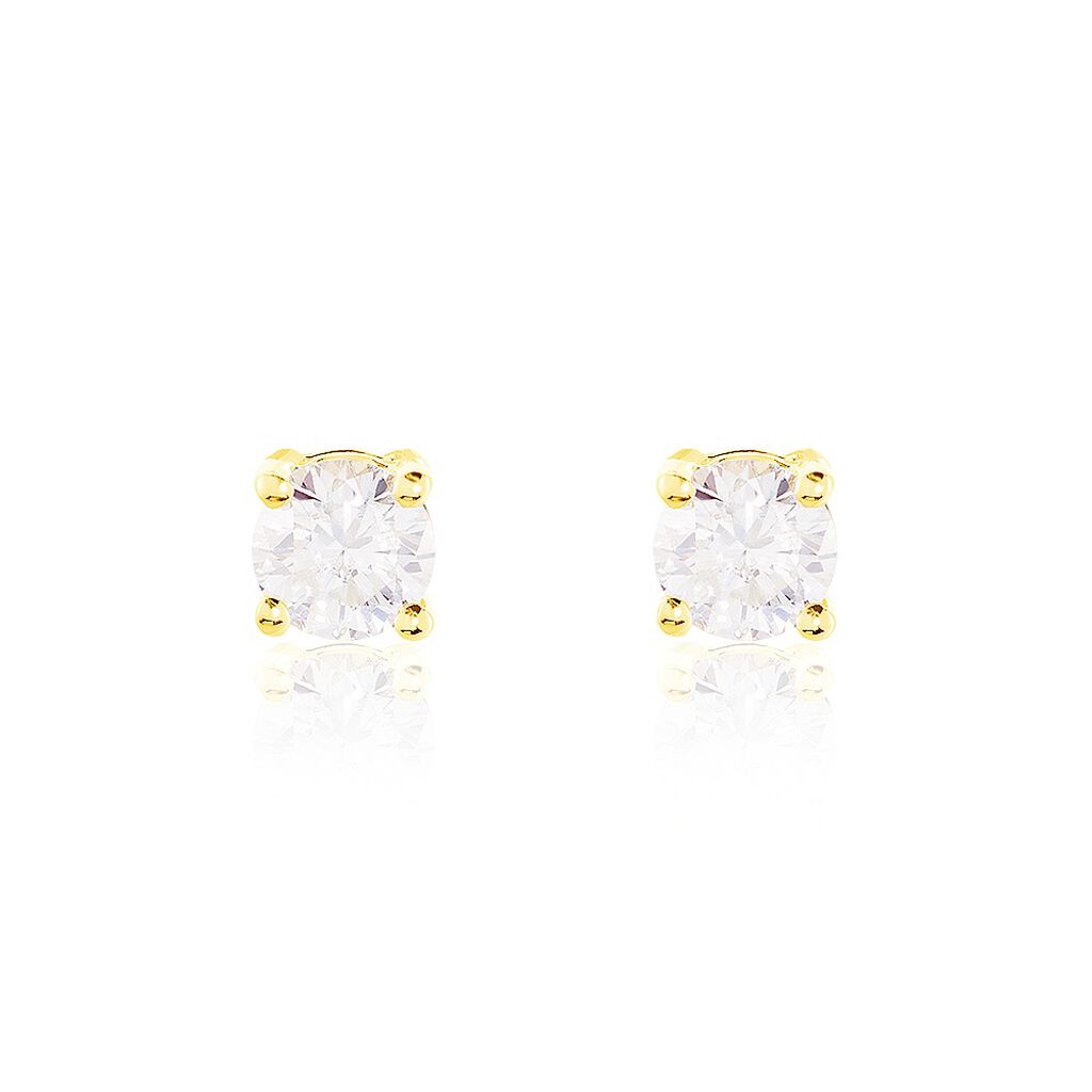 Boucles D'oreilles Puces Or Jaune Victoria Diamants - Puces Femme | Marc Orian