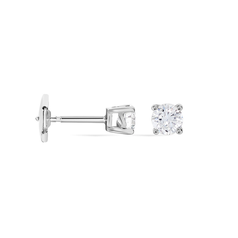 Boucles D'oreilles Puces Victoria Or Blanc Diamant - Puces Femme | Marc Orian